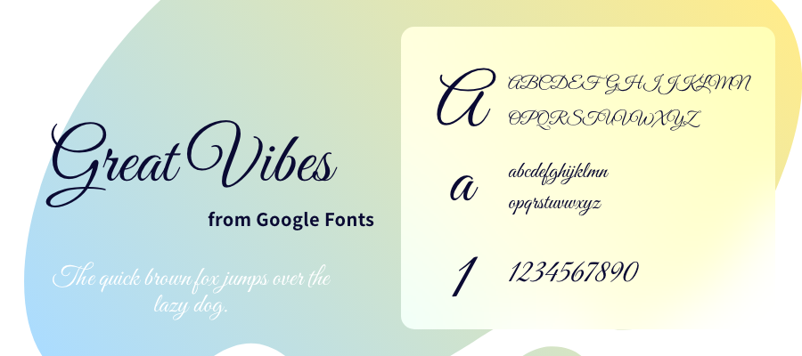 「Great Vibes」フォントのサンプル