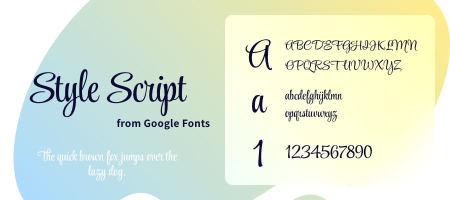 「Style Script」フォントのサンプル